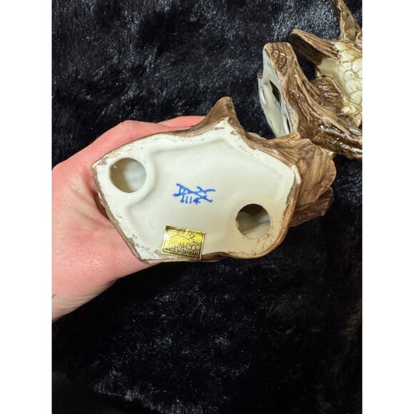 Vintage Homco Owl Figurines Set Of 2 Hand-Painted Collectible Home Decor 70's - Picture 6 of 8